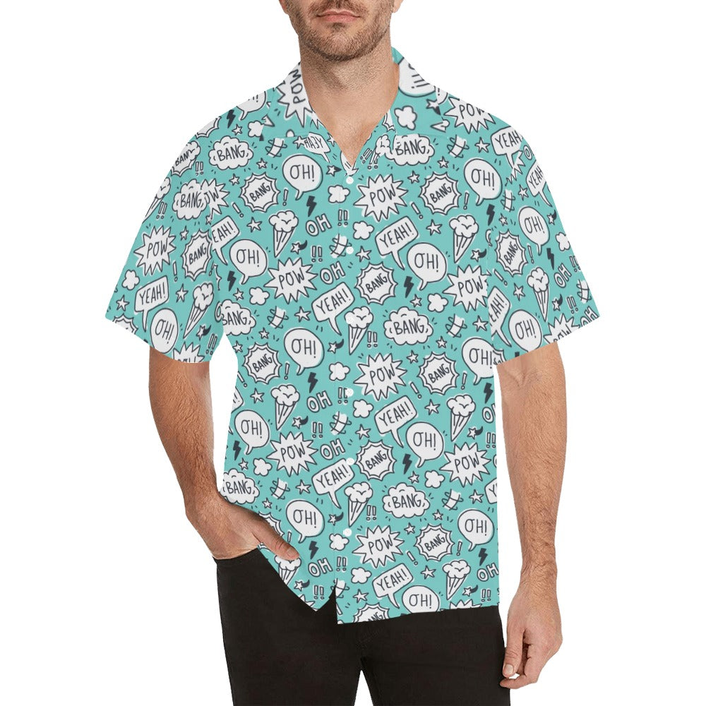 Comic Book Speech Bubbles - Mens Hawaiian Shirt