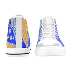 Blue Swirl Women's High Top Canvas Shoes Womens Classic High Top Shoes Printed Offshore