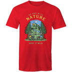 Be One With Nature, Skeletons - Mens T-Shirt Red Mens T-shirt Environment Printed In Australia