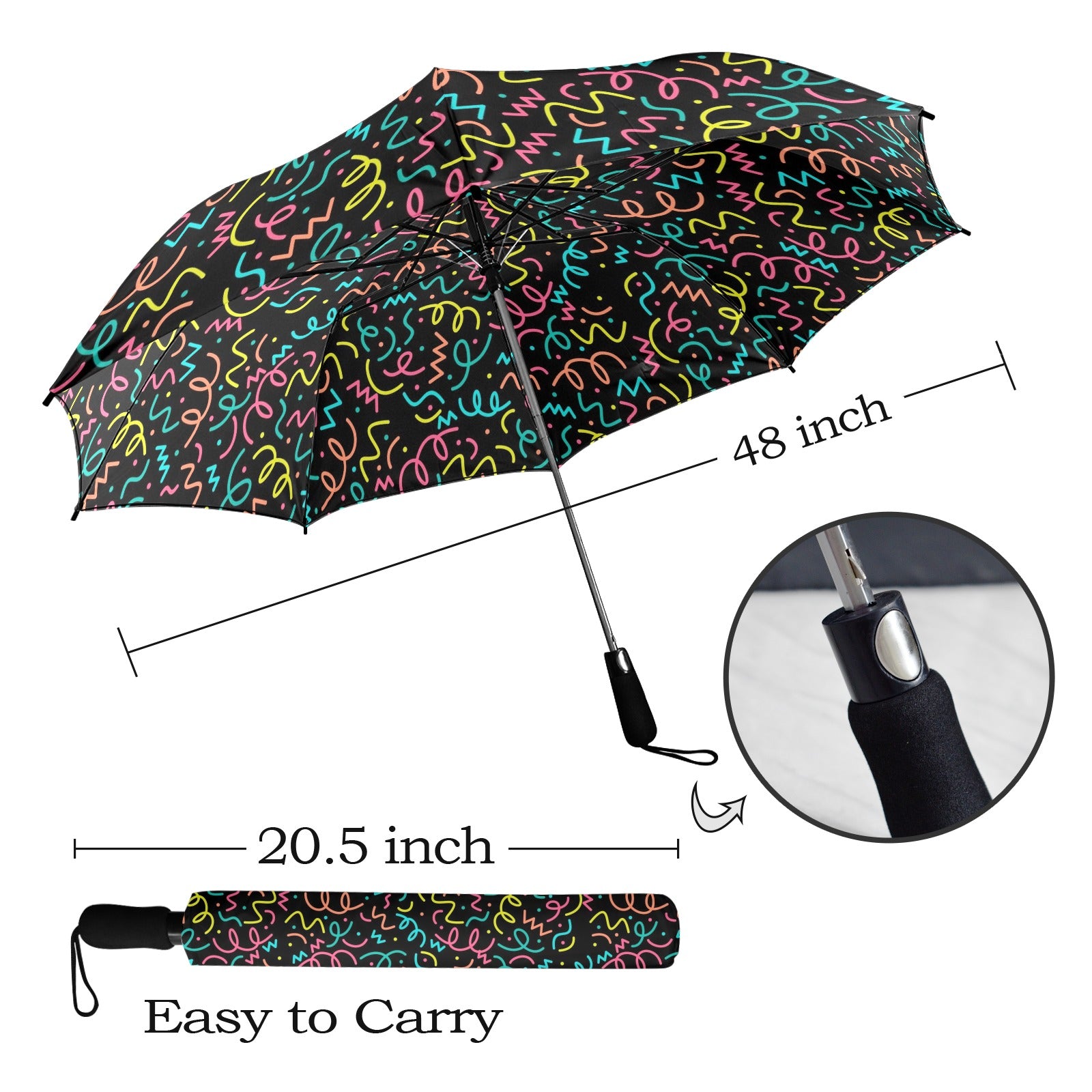 Squiggle Time - Semi-Automatic Foldable Umbrella (Model U12) Semi-Automatic Foldable Umbrella (U12)