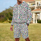 Animal Print In Colour Men's Lightweight Sun Hoodie & Shorts Set Men's Lightweight Sun Hoodie & Shorts animal Printed Offshore