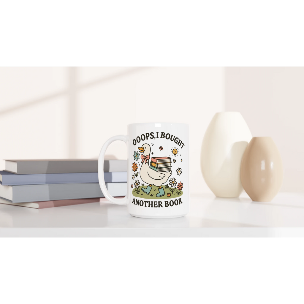 Oops, I Bought Another Book - White 15oz Ceramic Mug 15oz Mug animal Globally Fulfilled Reading