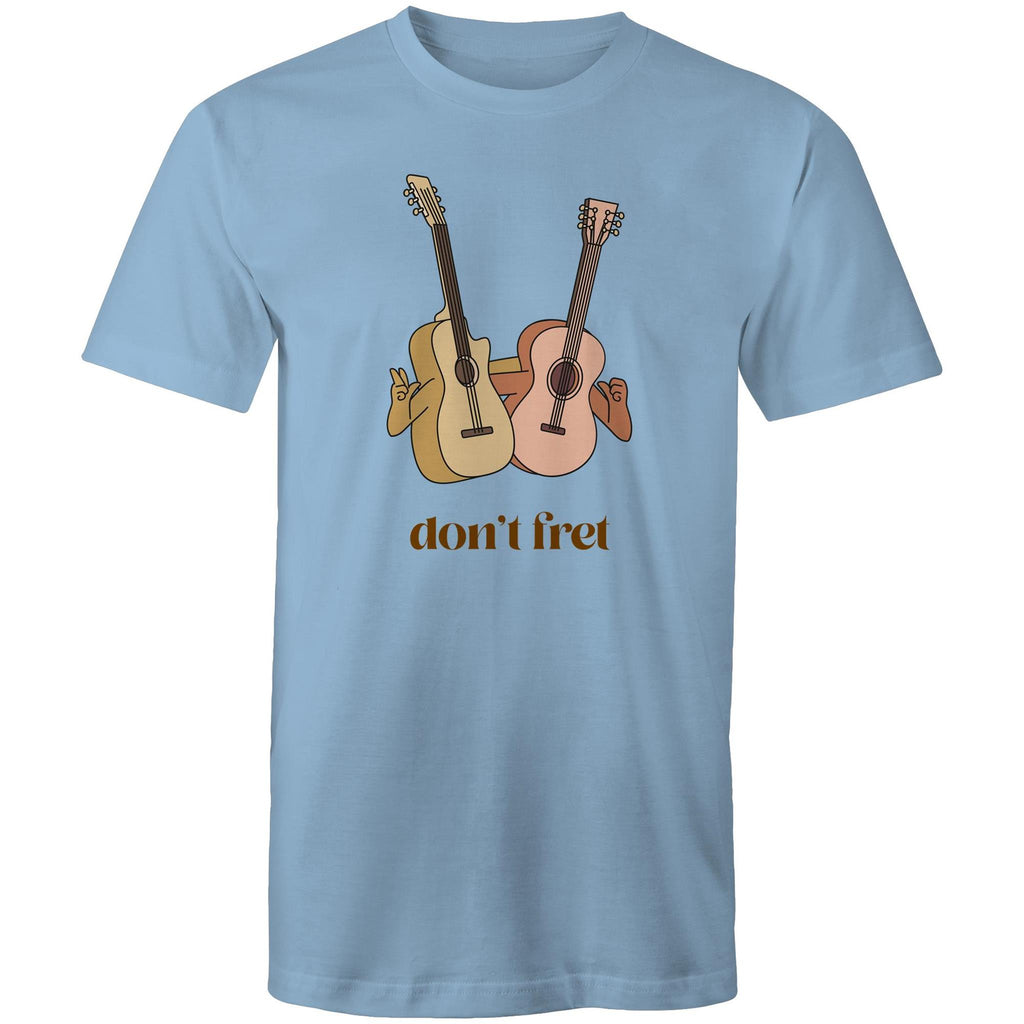 Don't Fret, Guitars - Mens T-Shirt Carolina Blue Mens T-shirt Music Printed In Australia