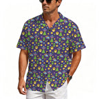 Groovy Alien And UFO Men's Crinkle Hawaiian Shirt