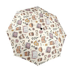 Books And Coffee - Semi-Automatic Foldable Umbrella (Model U12) One Size Semi-Automatic Foldable Umbrella (U12)