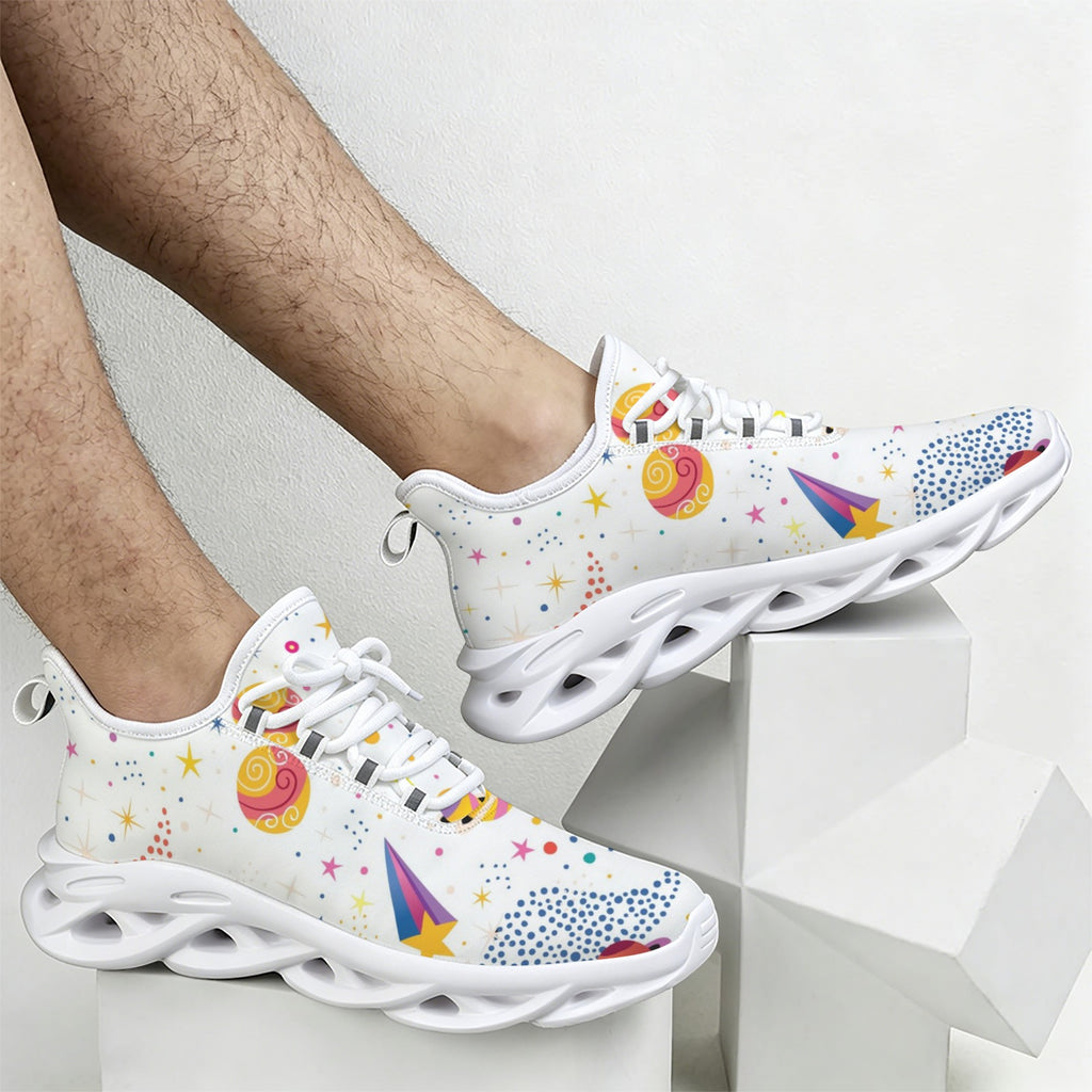 White Galaxy Men's Twisted Sole Sneakers