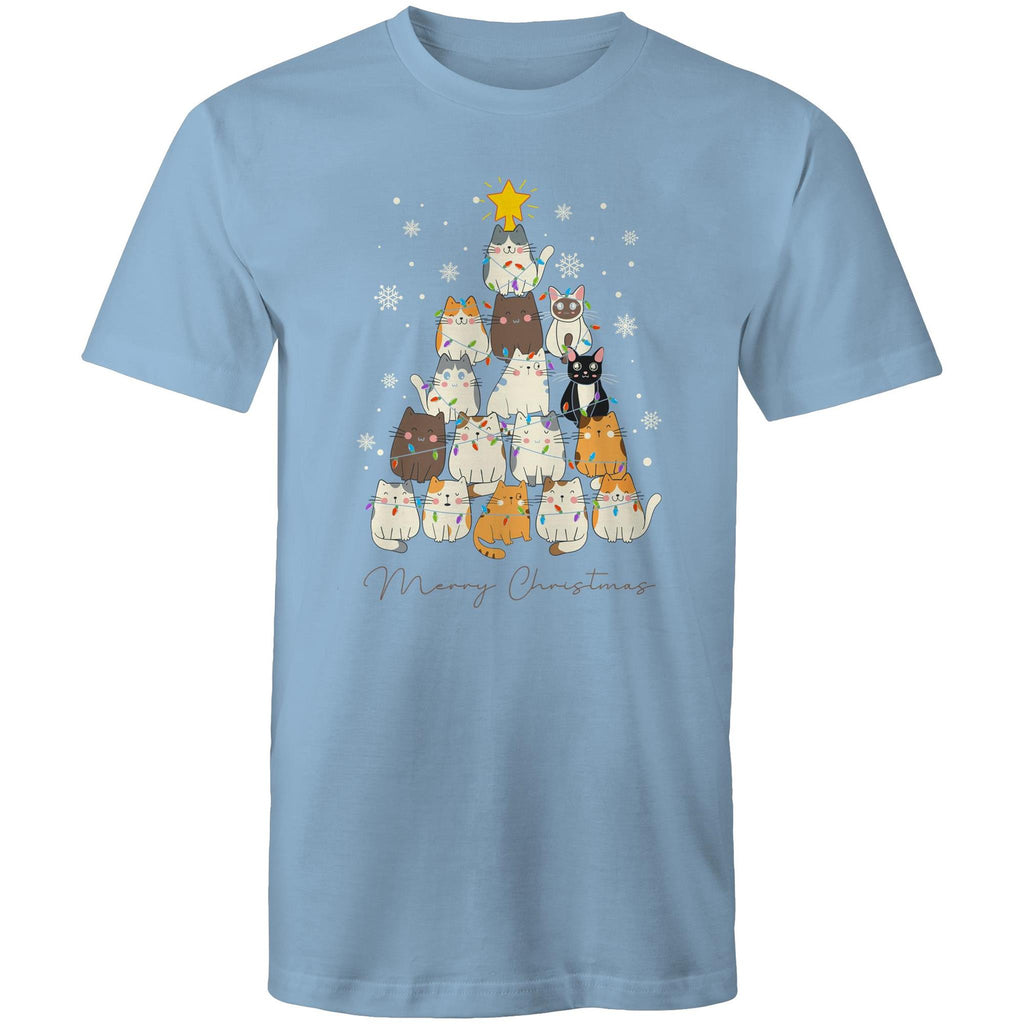 Cats Merry Christmas - Mens T-Shirt Carolina Blue