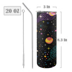 Colourful Space 20oz Tall Skinny Tumbler with Lid and Straw