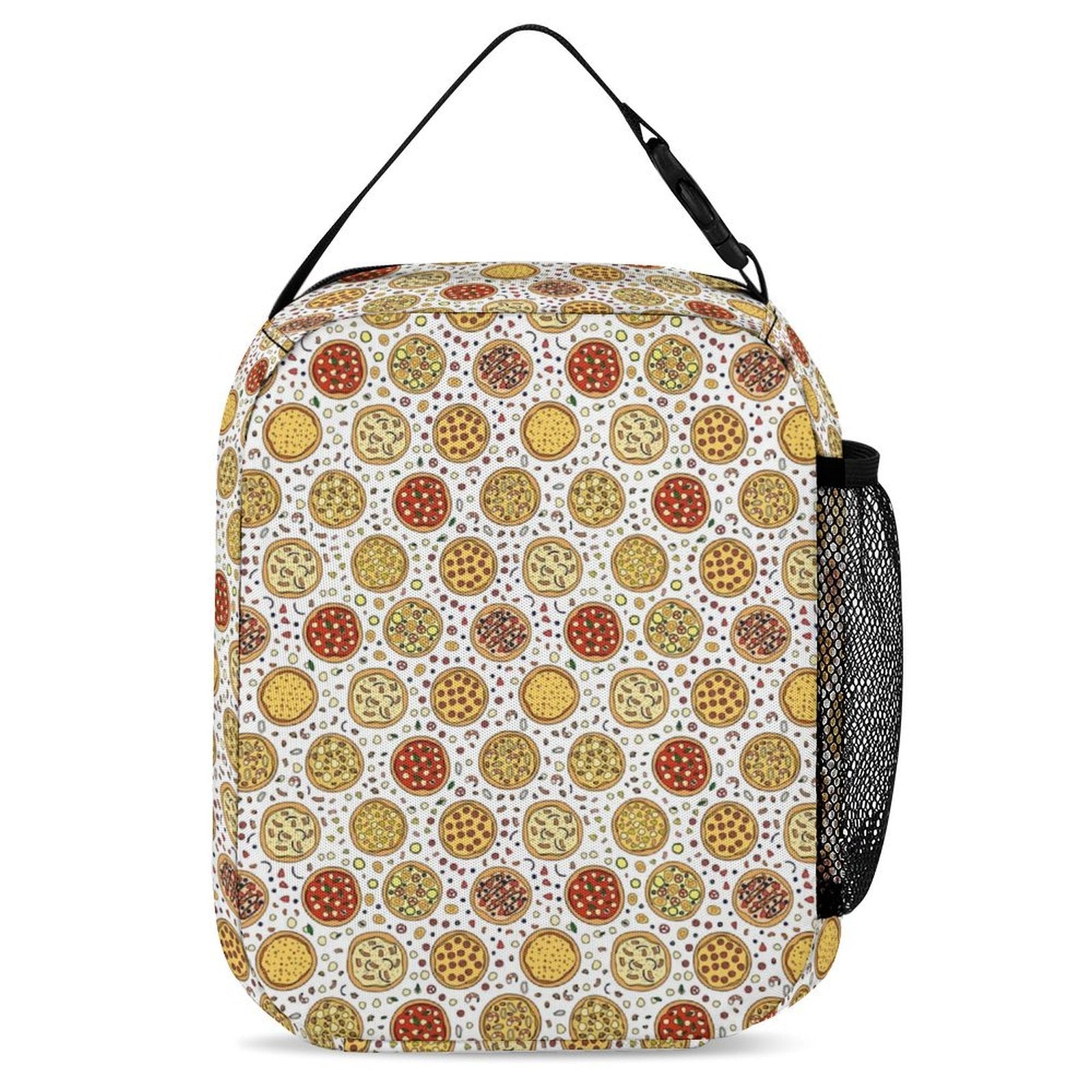 Round Pizzas On White Backpack, Lunch Bag & Pencil Case Set
