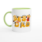 Best Dad - White 11oz Ceramic Mug with Colour Inside Ceramic Green Colour 11oz Mug Dad Globally Fulfilled