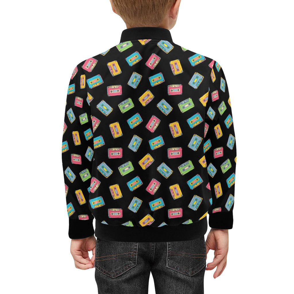 Colourful Cassettes Kids Bomber Jacket Kids Bomber Jacket Music Printed Offshore Retro