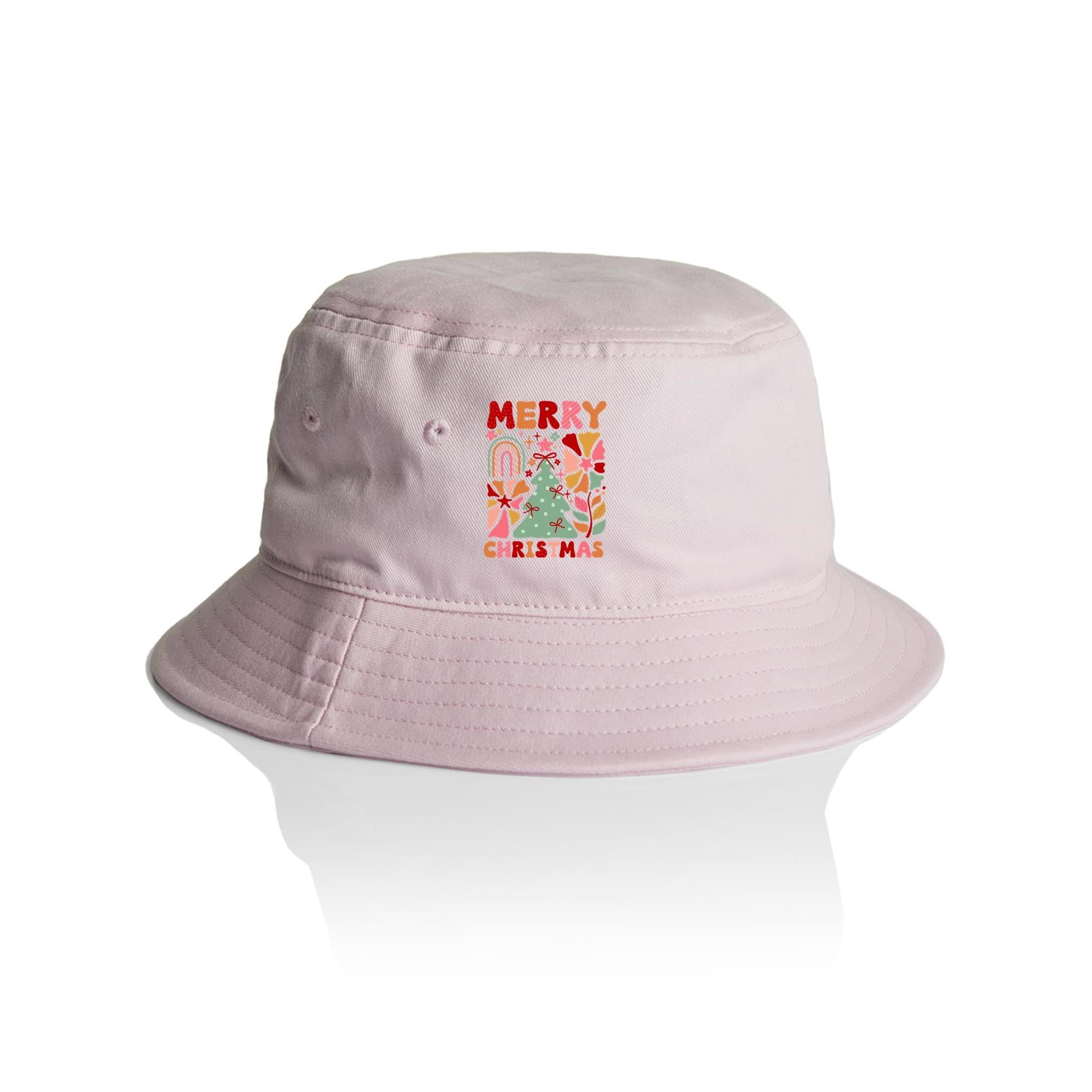 Boho Merry Christmas - Christmas AS Colour Bucket Hat Orchid One Size Christmas Bucket Hat Christmas Printed In Australia