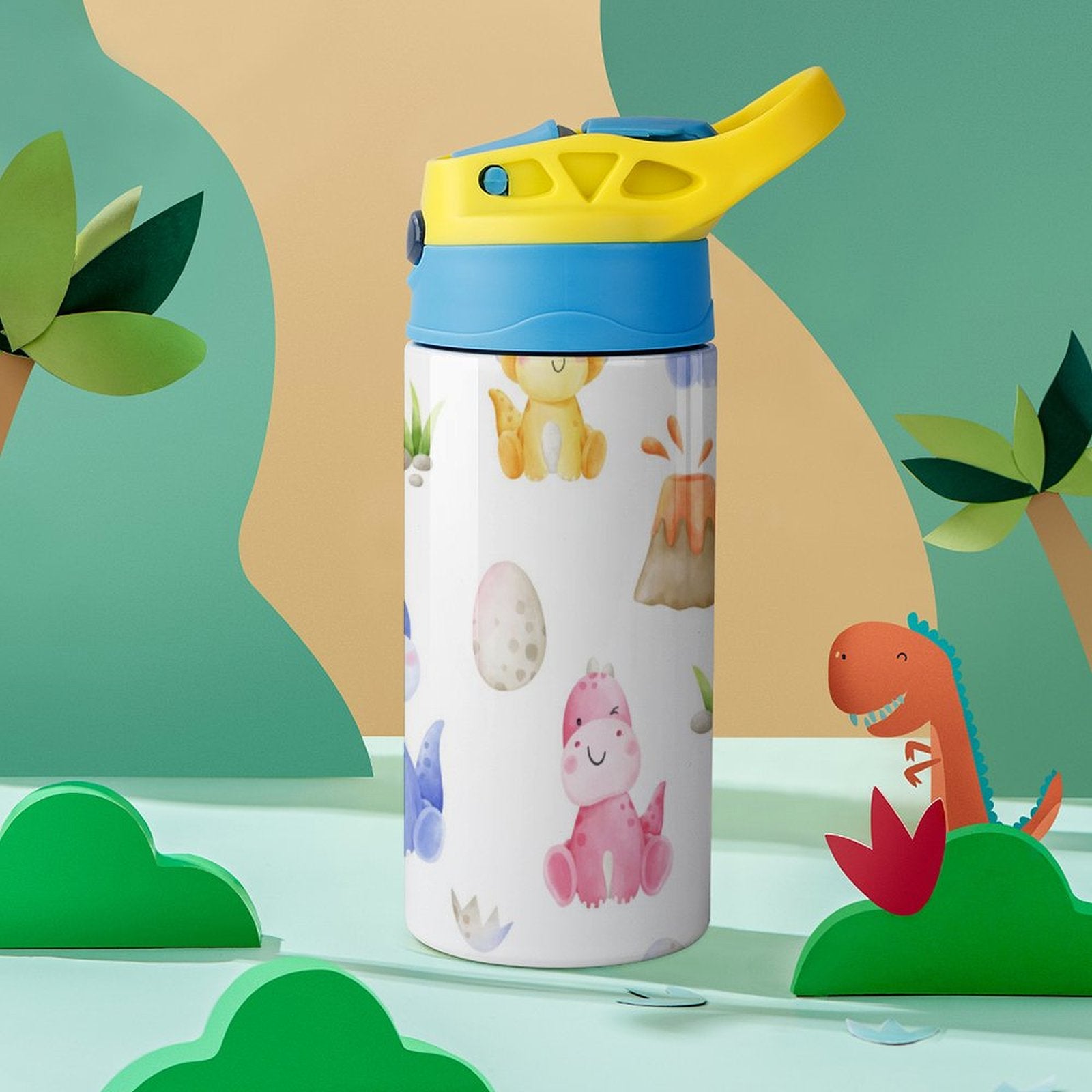 Hatching Dinosaurs - Little Kids Water Bottle Little Kids Water Bottle animal Printed Offshore