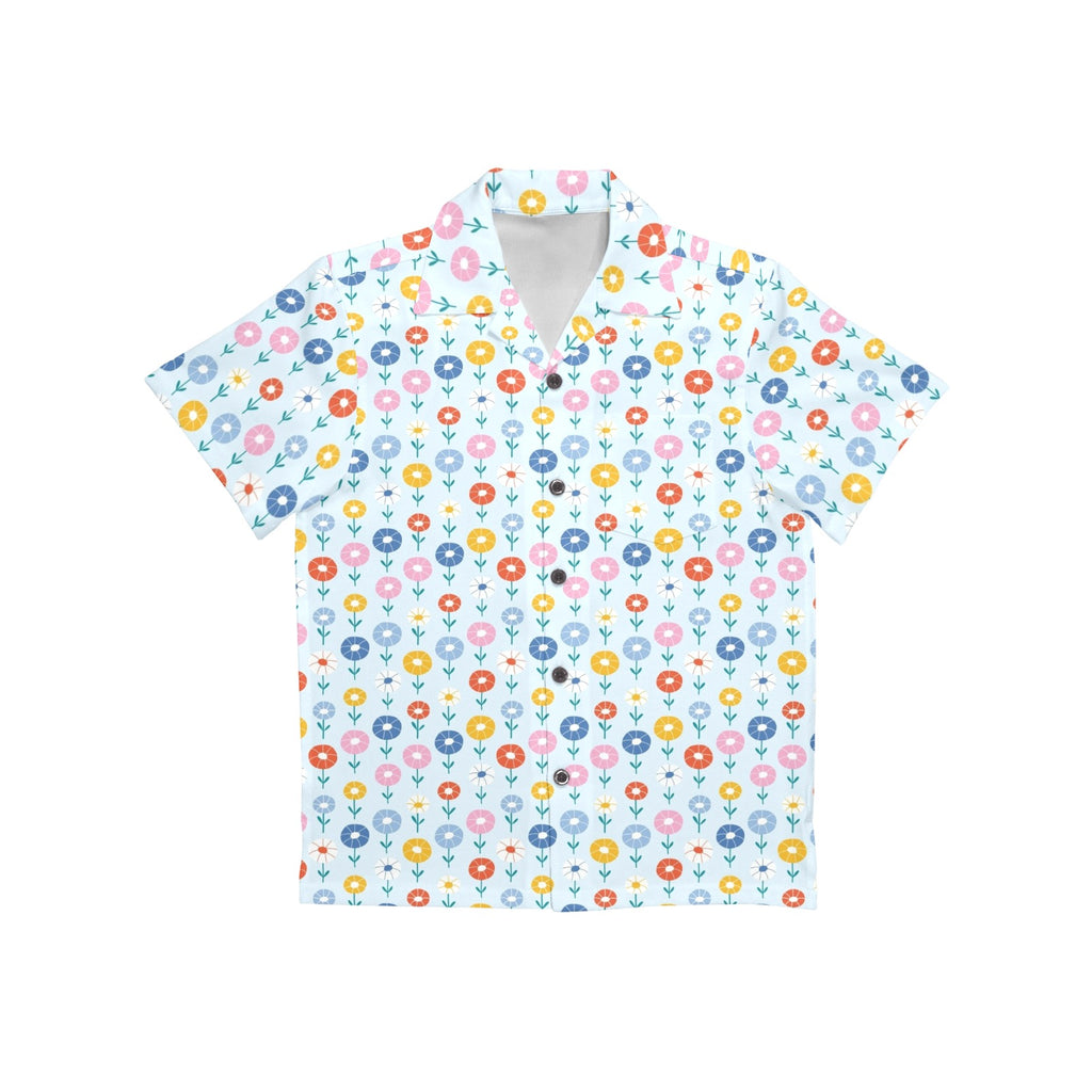 Abstract Cute Flowers Junior Kids Hawaiian Shirt