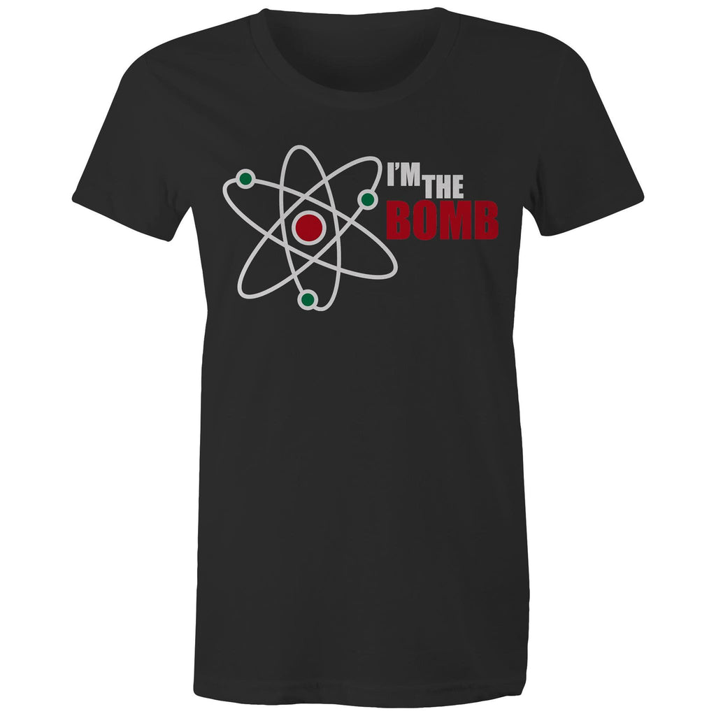 Atom, I'm The Bomb - Womens T-shirt Black Womens T-shirt Printed In Australia Science