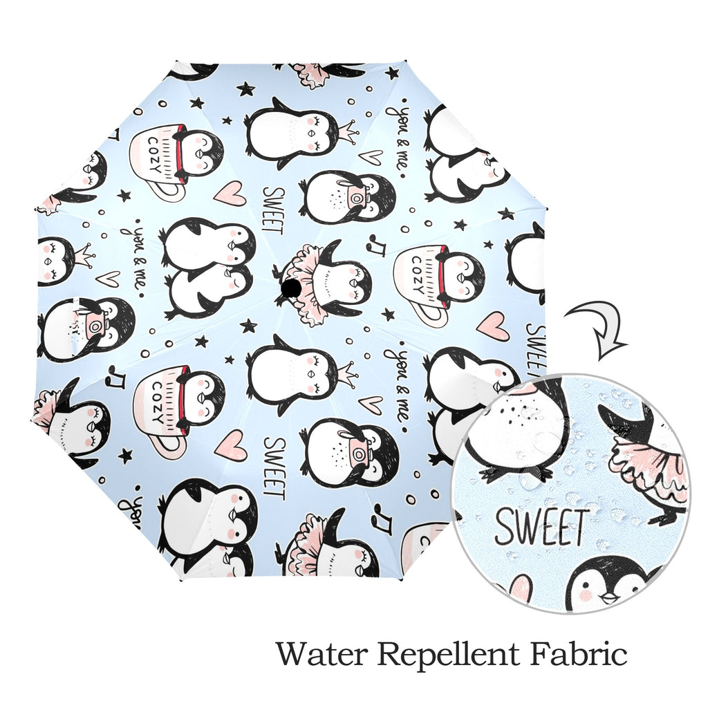Penguin Love - Semi-Automatic Foldable Umbrella (Model U12) Semi-Automatic Foldable Umbrella (U12)