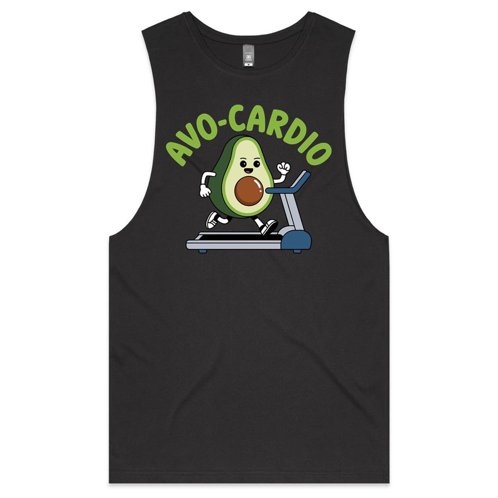 Avo-Cardio, Avocado Treadmill - Tank Top Tee Coal Drop Arm Tank Top Fitness Printed In Australia