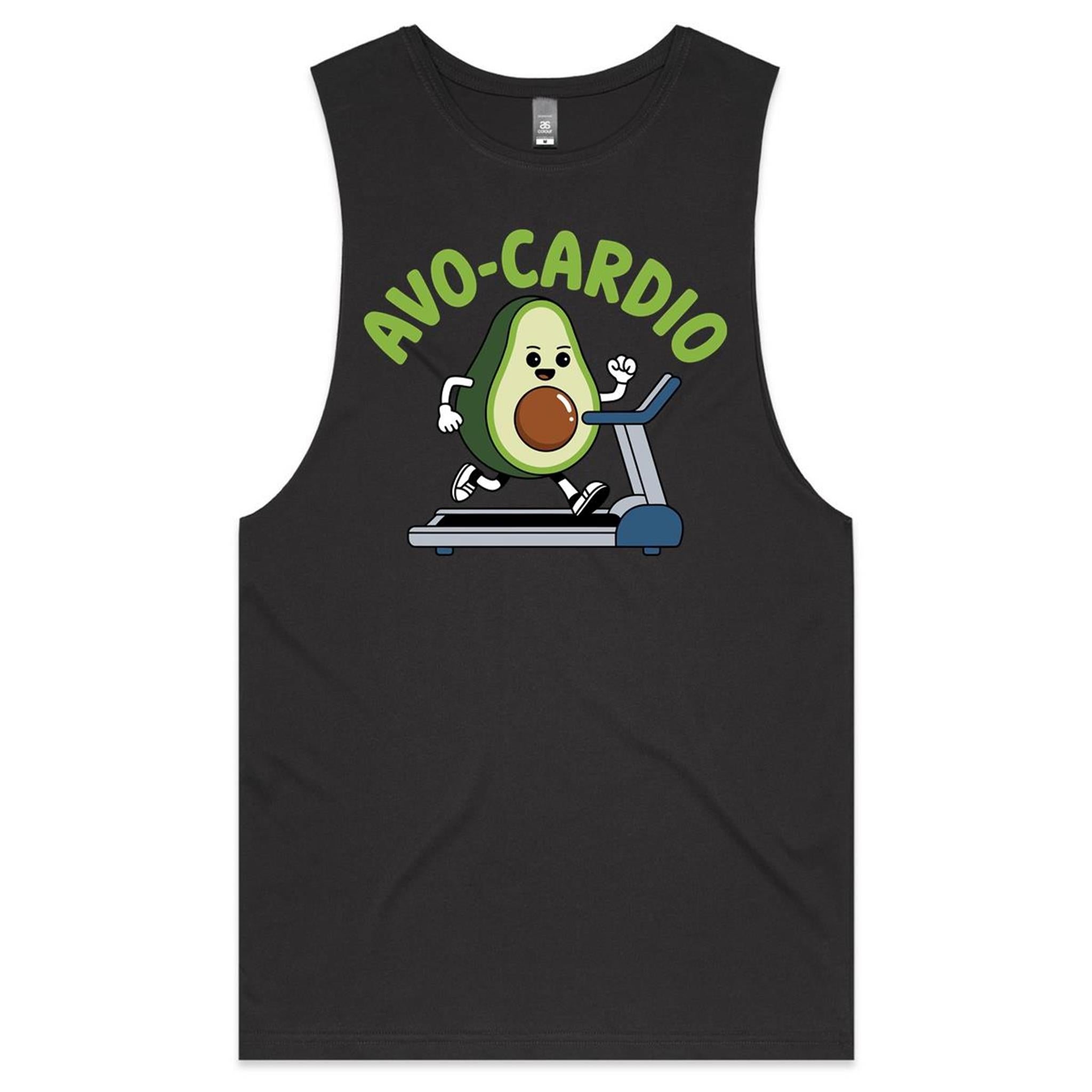 Avo-Cardio, Avocado Treadmill - Tank Top Tee Coal Drop Arm Tank Top Fitness Printed In Australia