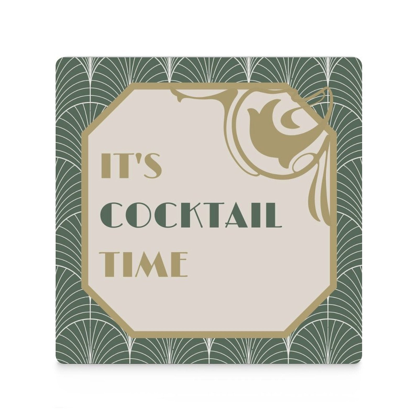 It's Cocktail Time - Ceramic Coasters (Square) Ceramic Coasters Printed Offshore