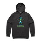 Hello Humans, Alien Skate - Mens Hoodie Coal Mens Hoodie Printed In Australia Sci Fi