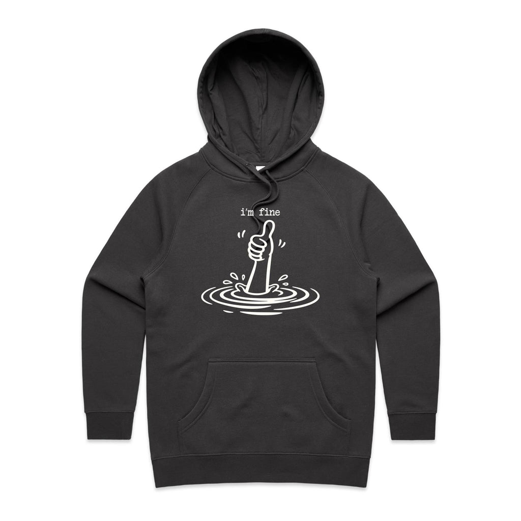 I'm Fine Drowning Thumbs Up Women's AS Colour Hoodie