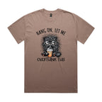 Hang On, Let Me Overthink This, Frazzled Cat AS Colour Heavy Faded Tee Unisex Faded mushroom Heavy Faded T-shirt animal Printed In Australia
