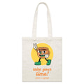 Take Your Time, Have A Coffee Parcel Canvas Tote Bag Default Title Small Tote Bag Coffee Printed In Australia