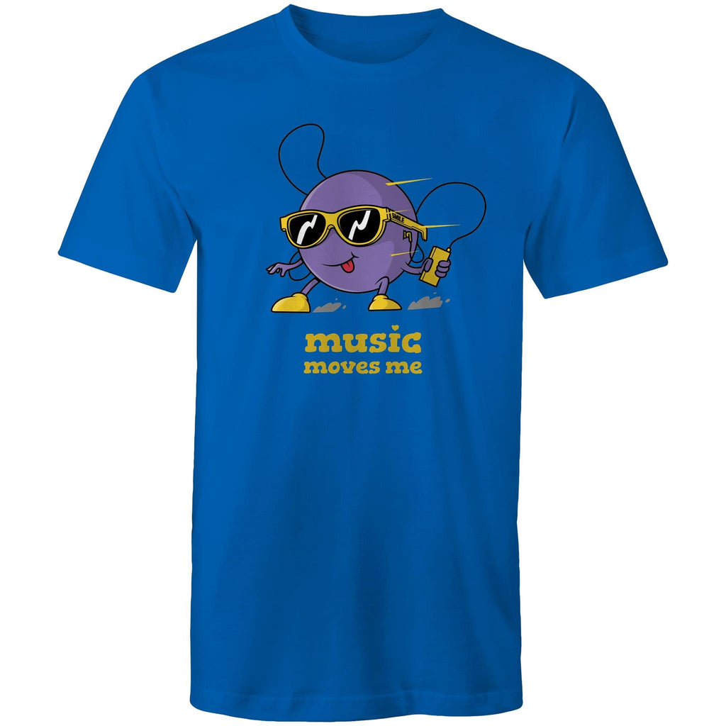 Music Moves Me - Mens T-Shirt Bright Royal Mens T-shirt Music Printed In Australia