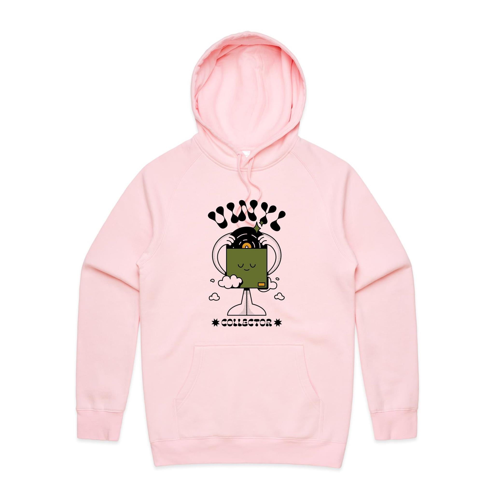 Vinyl Collector, Records - Mens Hoodie Pink Mens Hoodie Music Printed In Australia Retro