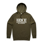 Gen X, Lots Of Memories, No Evidence Men's AS Colour Hoodie Army Mens Hoodie Printed In Australia