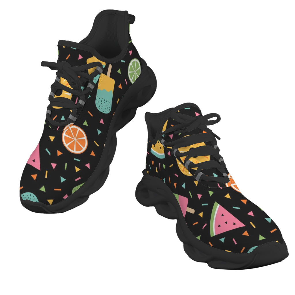 Summer Food On Black Women's Twisted Sole Sneakers