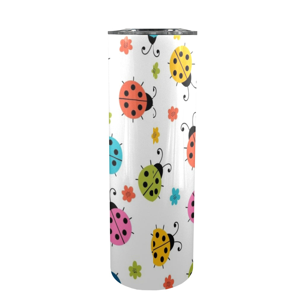 Ladybugs - 20oz Tall Skinny Tumbler with Lid and Straw