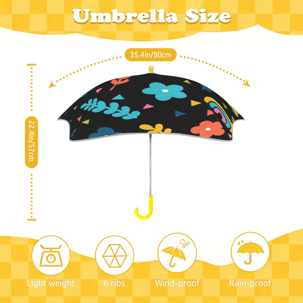 Rainbows And Flowers Kids Safe Round Corner Umbrella Kids Safe Round Corner Umbrella Printed Offshore