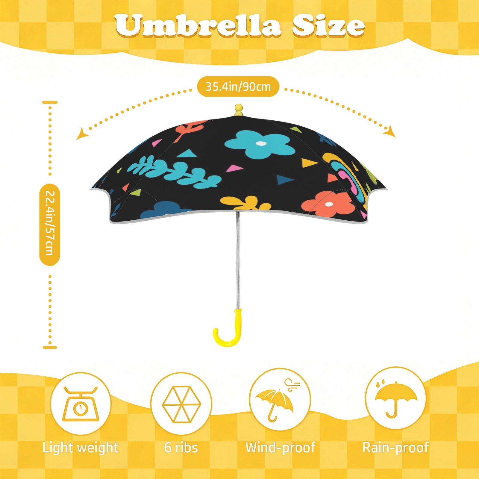 Rainbows And Flowers Kids Safe Round Corner Umbrella Kids Safe Round Corner Umbrella Printed Offshore