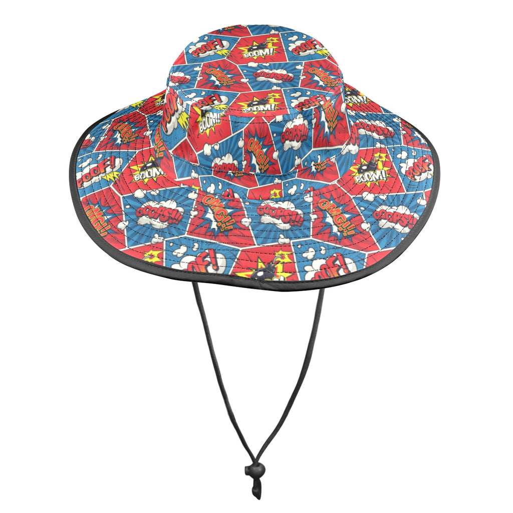 Comic Book Pop Wide Brim Bucket Hat Wide Brim Bucket Hat comic Printed Offshore