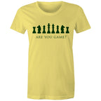 Are You Game, Chess - Womens T-shirt Yellow Womens T-shirt Chess Games Printed In Australia