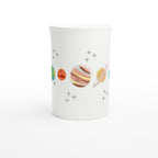 Solar System Planets - White 10oz Porcelain Slim Mug Porcelain Mug Globally Fulfilled Space