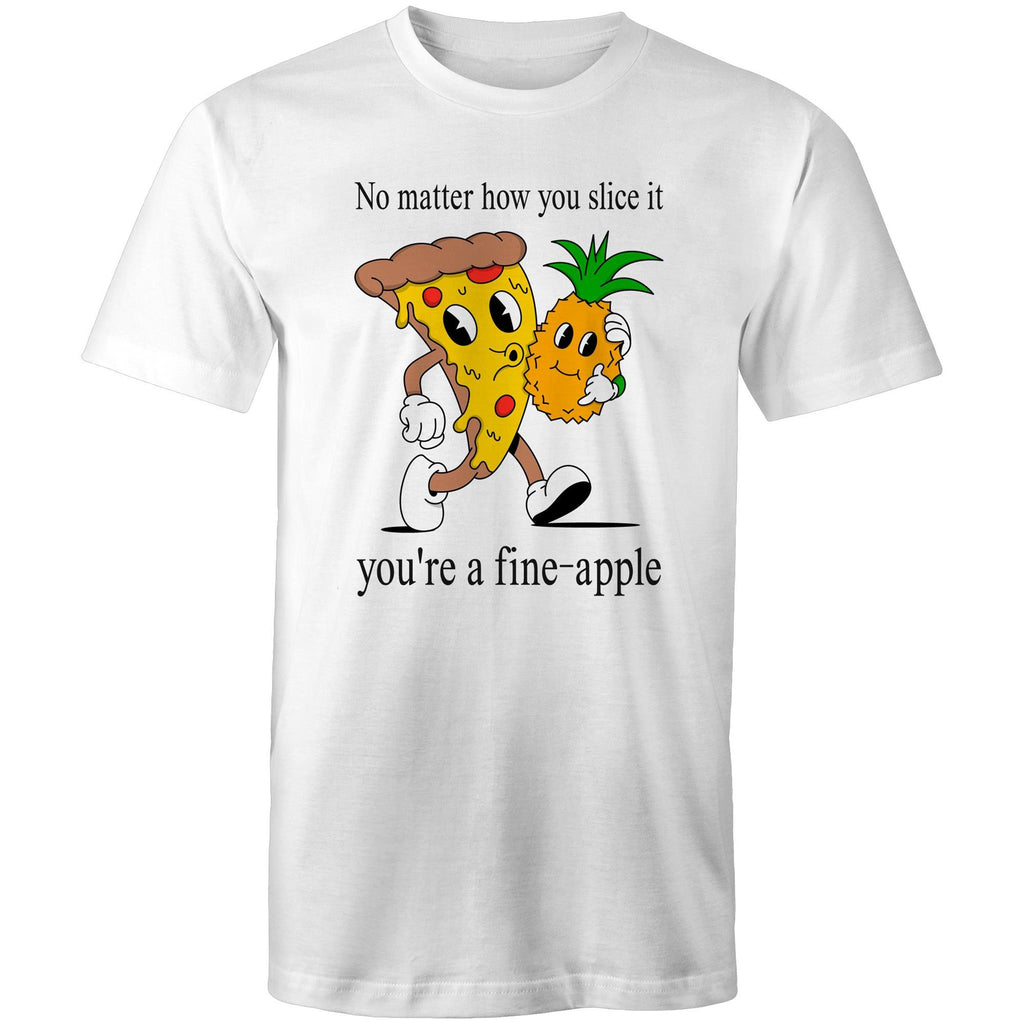 Pineapple Pizza - Mens T-Shirt White Mens T-shirt Food Printed In Australia