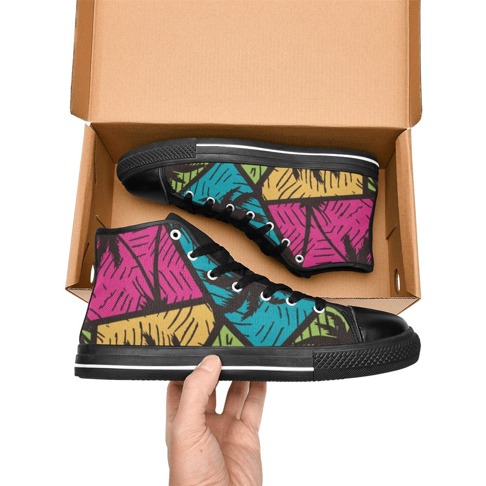 Palm Trees - Women's High Top Canvas Shoes