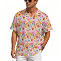 Bright And Colourful Flowers Men's Crinkle Hawaiian Shirt
