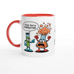 Personalised I Think You're Overreacting Chemistry 11oz Ceramic Mug Ceramic Red Personalised 11oz Mug Printed Offshore Science