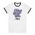 I Rock - Staple Ringer Tee White Black Ringer T-Shirt Music Printed In Australia