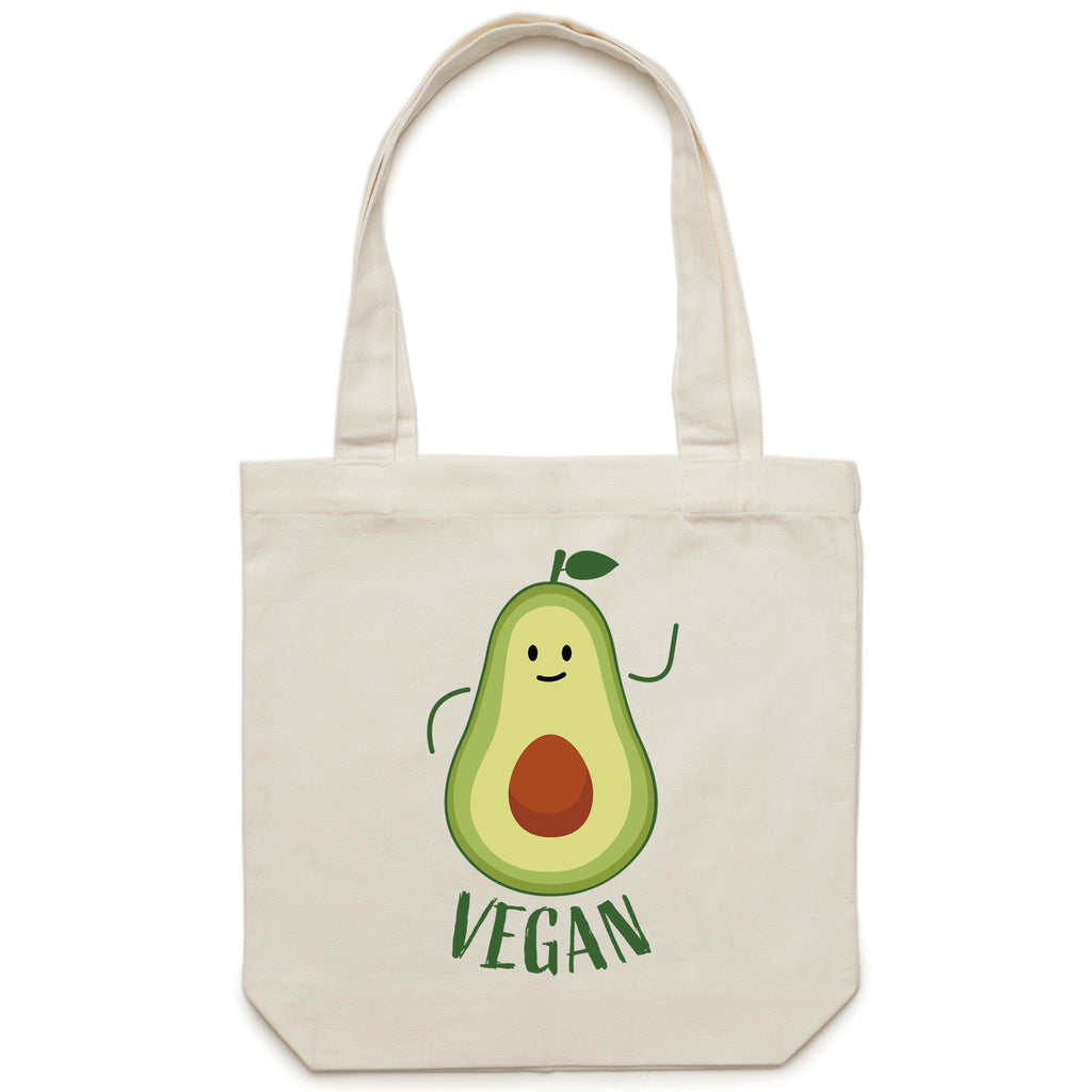 Vegan Avocado - Canvas Tote Bag Cream One Size Tote Bag Printed In Australia
