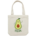 Vegan Avocado Canvas Tote Bag Cream One Size Tote Bag Printed In Australia
