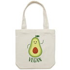 Vegan Avocado - Canvas Tote Bag Cream One Size Tote Bag Printed In Australia