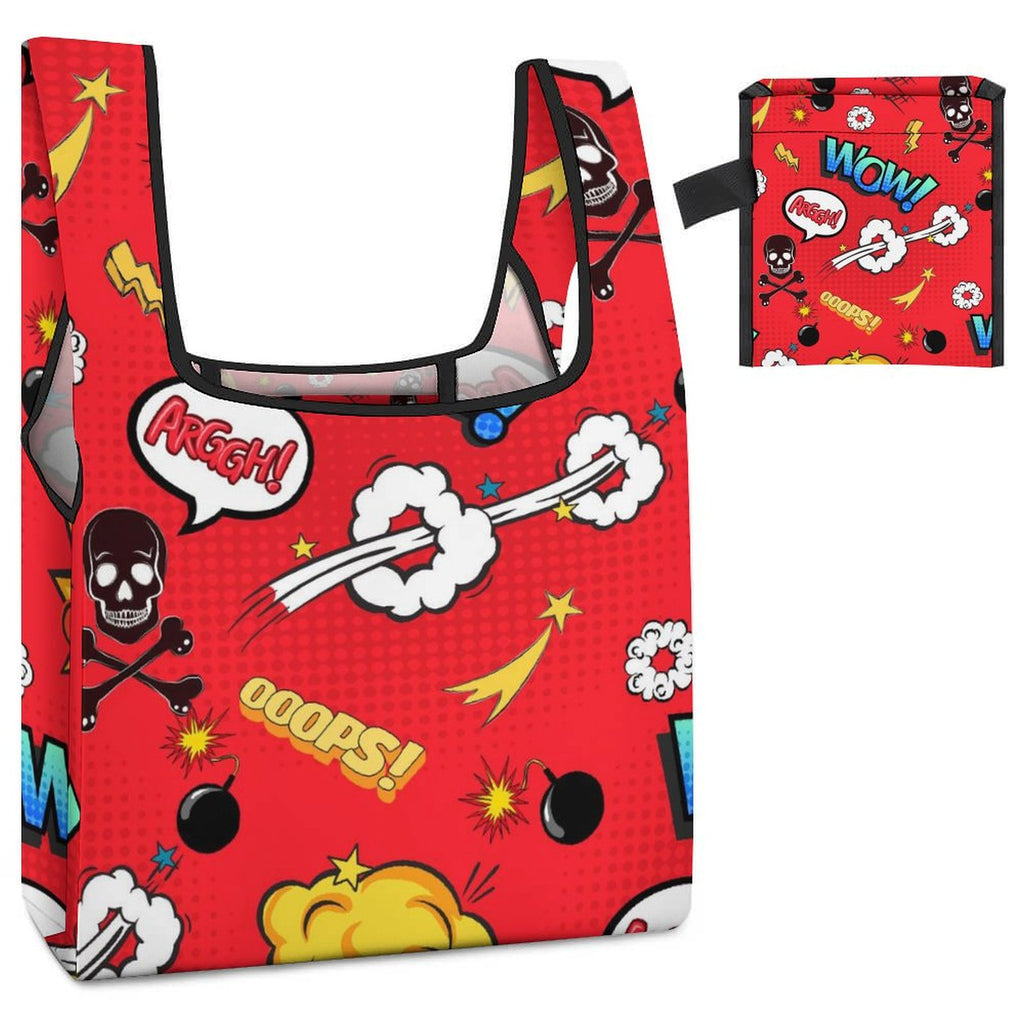 Comic Book Red - Collapsible Shopping Bag