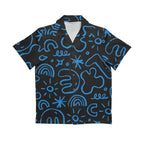 Blue Squiggle - Senior Kids Hawaiian Shirt