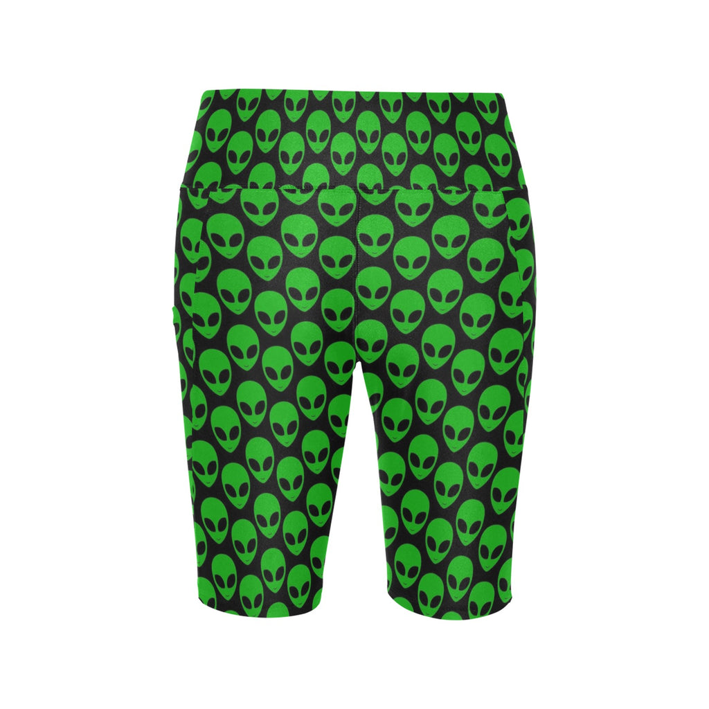 Aliens Women's Bike Shorts With Side Pockets Women's Bike Shorts Printed Offshore Sci Fi