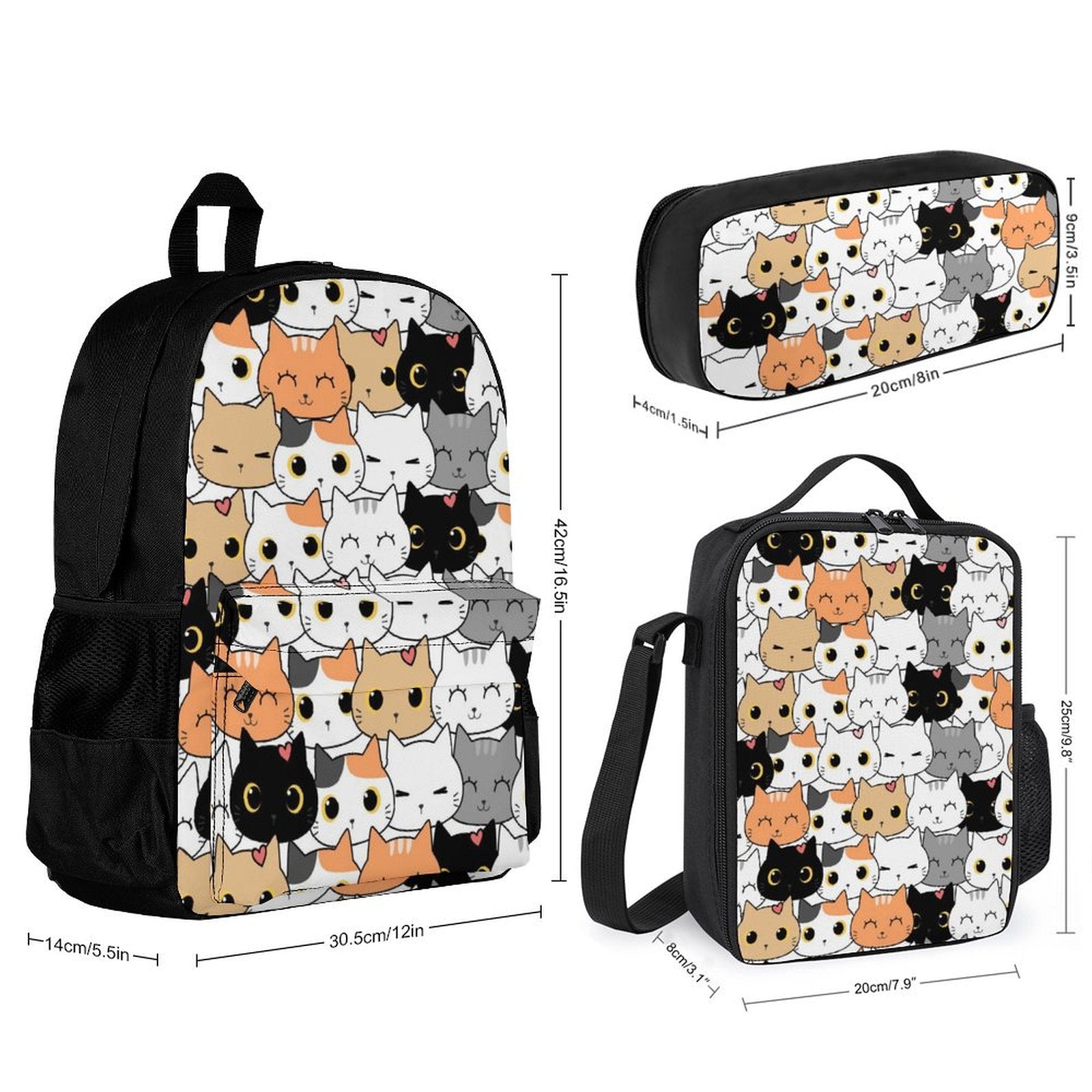 Cat Crowd - Three Piece Backpack Set