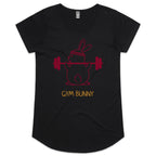 Gym Bunny - Womens Scoop Neck T-Shirt Black Womens Scoop Neck T-shirt Fitness Printed In Australia